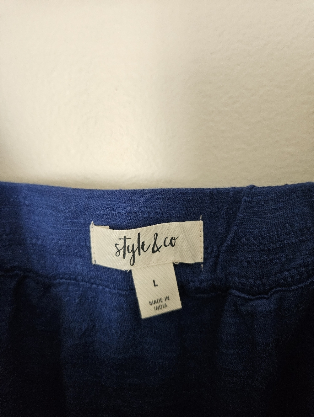 Style & Co Women’s Blue Square-Neck Eyelet Flutter Strap Tank Top Pom-Pom Trim - Picture 7 of 9